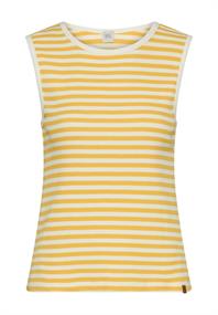 Top mit Rundhalsausschnitt yellow- milk white
