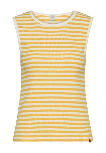 Top mit Rundhalsausschnitt yellow- milk white