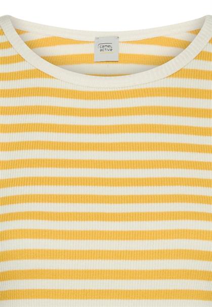 Top mit Rundhalsausschnitt yellow- milk white