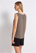 Top mit Split Neck dark tumbled beige