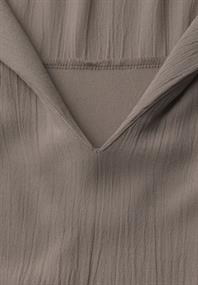 Top mit Split Neck dark tumbled beige