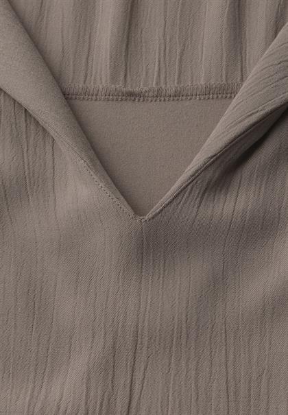 Top mit Split Neck dark tumbled beige