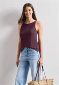 Top mit U-Boot-Ausschnitt und Schulterdetail rustic rouge