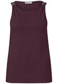 Top mit U-Boot-Ausschnitt und Schulterdetail rustic rouge