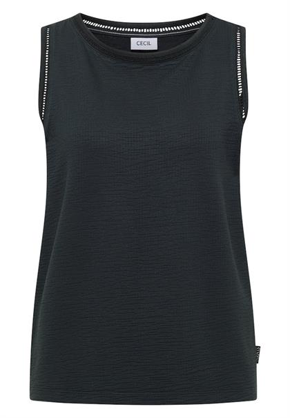 Top mit U-Boot-Ausschnitt und Spitzendetails palm breeze green