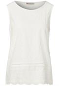 Top mit Zierstickerei off white