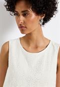 Top mit Zierstickerei off white