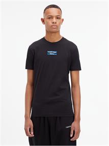 TRANSPARENT STRIPE LOGO TEE ck black