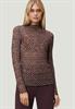 transparentes Shirt mit Stehkragen blackcamel