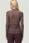 transparentes Shirt mit Stehkragen blackcamel