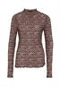 transparentes Shirt mit Stehkragen blackcamel