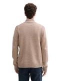 Troyer Pullover mit Ripp-Details parasol brown melange