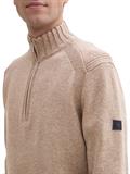 Troyer Pullover mit Ripp-Details parasol brown melange
