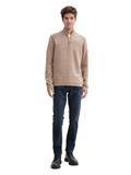 Troyer Pullover mit Ripp-Details parasol brown melange