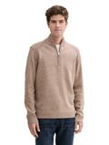 Troyer Pullover mit Ripp-Details parasol brown melange