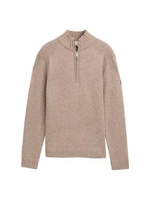 Troyer Pullover mit Ripp-Details parasol brown melange
