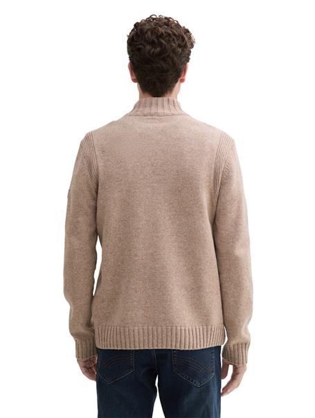 Troyer Pullover mit Ripp-Details parasol brown melange