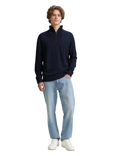 Troyer Strickpullover aus Baumwolle sky captain blue