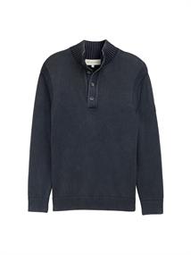 Troyer Strickpullover im Washed-Look aus Baumwolle sky captain blue