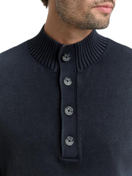 Troyer Strickpullover im Washed-Look aus Baumwolle sky captain blue