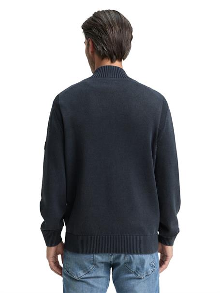 Troyer Strickpullover im Washed-Look aus Baumwolle sky captain blue