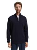 Troyer Strickpullover mit Logo-Stickerei knitted navy melange