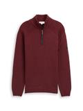Troyer Strickpullover mit Ripp-Details bordeaux melange