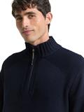 Troyer Strickpullover mit Ripp-Details knitted navy melange