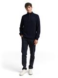 Troyer Strickpullover mit Ripp-Details knitted navy melange