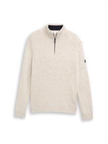 Troyer Strickpullover mit Strukturmix offwhite melange multi neps