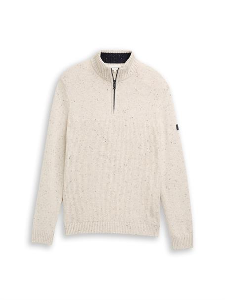 Troyer Strickpullover mit Strukturmix offwhite melange multi neps