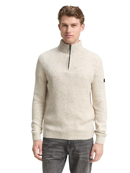 Troyer Strickpullover mit Strukturmix offwhite melange multi neps