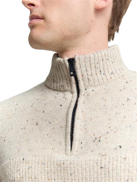 Troyer Strickpullover mit Strukturmix offwhite melange multi neps