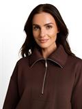 Troyer Sweatshirt aus Scuba java dark brown