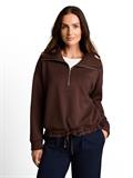 Troyer Sweatshirt aus Scuba java dark brown