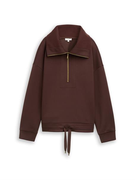 Troyer Sweatshirt aus Scuba java dark brown