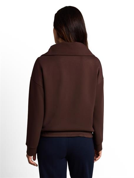 Troyer Sweatshirt aus Scuba java dark brown