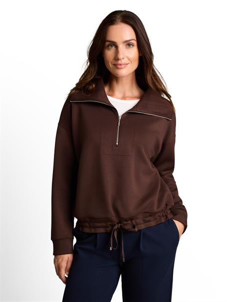 Troyer Sweatshirt aus Scuba java dark brown