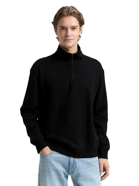 Troyer Sweatshirt mit Logo-Badge black