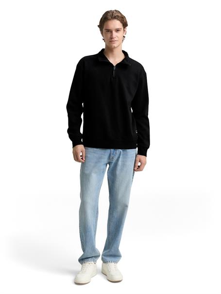 Troyer Sweatshirt mit Logo-Badge black