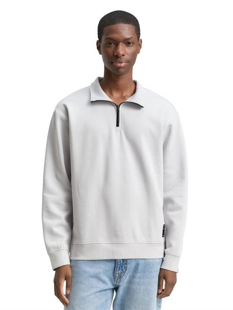 Troyer Sweatshirt mit Logo-Badge chalk grey