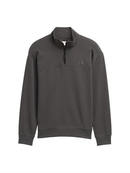 Troyer Sweatshirt mit Logo-Print ash grey