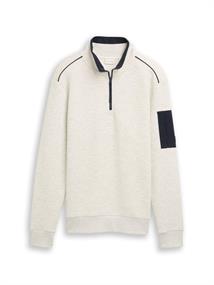 Troyer Sweatshirt mit Ärmeltasche soft buttercream melange