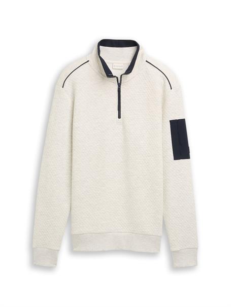 Troyer Sweatshirt mit Ärmeltasche soft buttercream melange