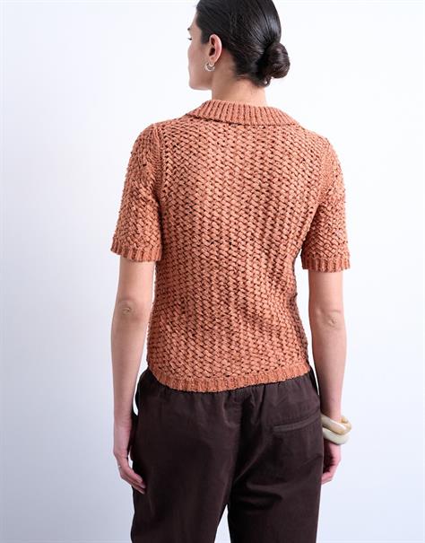 TSALICE SS POLO PULLOVER rust