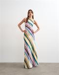 TSANE ROUCHED MAXI DRESS pastel lilac