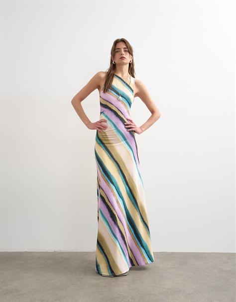 TSANE ROUCHED MAXI DRESS pastel lilac