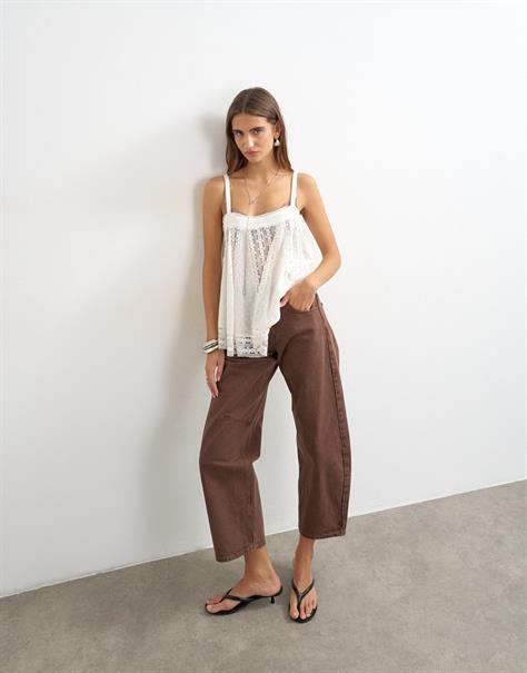 TSBARREL HR DENIM JEANS BROWN NOOS brown denim