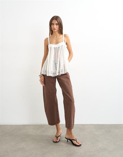 TSBARREL HR DENIM JEANS BROWN NOOS brown denim