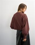 TSBIA LS BUBBLE HEM SWEATSHIRT JRS deep mahogany